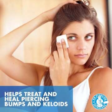 Dr. Piercing Aftercare Wipes – Piercing Aftercare | Saline Solution for Piercings - Keloid Bump Ear Piercing Cleaner – Ears Lips Belly Nose Piercing Bump - Piercing Hole Cleaner (50 Count)