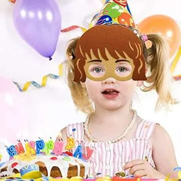 DOEA 12 Packs Felt Masks Adventure Theme Birthday Kids Party Favors Magical Wizard Theme Party Decorations Photo Booth Prop Role Playing Accessories