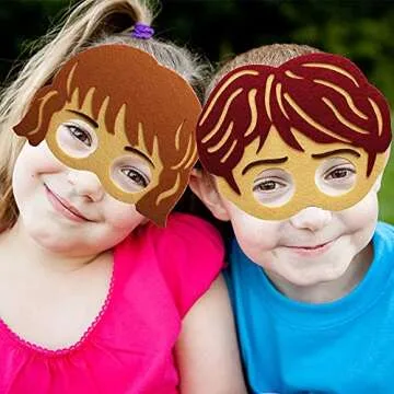 DOEA 12 Packs Felt Masks Adventure Theme Birthday Kids Party Favors Magical Wizard Theme Party Decorations Photo Booth Prop Role Playing Accessories