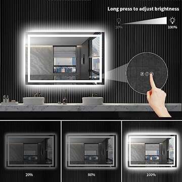 LOAAO LED Bathroom Mirror with Lights, Anti-Fog Features