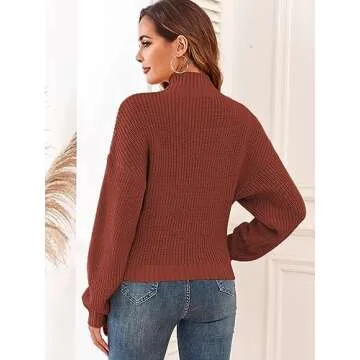 ZAFUL Women’s Cropped Turtleneck Sweater - Stylish & Comfy