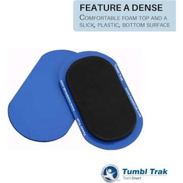 Tumbl Trak Smooth Sliding Sliders with Comfortable Top, Pair (for Carpet Floors) Blue(Small -Pair), 9 in