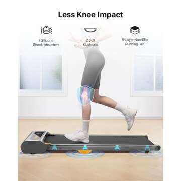 UREVO Under Desk Treadmill, Walking Pad for Home/Office, Portable Walking Treadmill 2.25HP, Walking ...