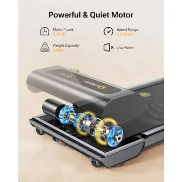 UREVO Under Desk Treadmill, Walking Pad for Home/Office, Portable Walking Treadmill 2.25HP, Walking Jogging Machine with 265 lbs Weight Capacity Remote Control LED Display