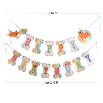 Paper Jazz Puppy Dog Theme Party Decoration Hanging Happy Birthday Banner Dog Swirls Tissue Poms for Baby Shower Party