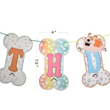 Paper Jazz Puppy Dog Theme Party Decoration Hanging Happy Birthday Banner Dog Swirls Tissue Poms for Baby Shower Party