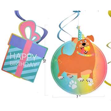 Paper Jazz Puppy Dog Theme Party Decoration Hanging Happy Birthday Banner Dog Swirls Tissue Poms for Baby Shower Party