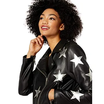 Stylish [BLANKNYC] Women's Vegan Leather Moto Jacket