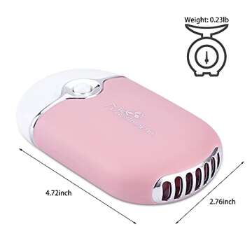 Afounda USB and Mini Portable Fans,Rechargeable Electric Handheld Air Conditioning Cooling Refrigeration Fan for Eyelash,Eyelash Extension,Nail Dryer(Pink)