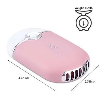Afounda USB and Mini Portable Fans,Rechargeable Electric Handheld Air Conditioning Cooling Refrigeration Fan for Eyelash,Eyelash Extension,Nail Dryer(Pink)