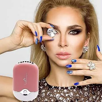 Afounda USB and Mini Portable Fans,Rechargeable Electric Handheld Air Conditioning Cooling Refrigeration Fan for Eyelash,Eyelash Extension,Nail Dryer(Pink)