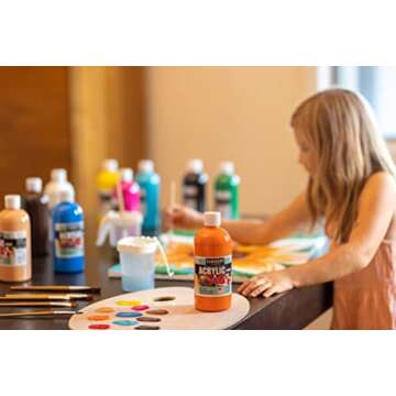 Sargent Art Acrylic Paint, Set of 12 Colors pieces of 16 fl oz bottles, Non-Fading, Rich Vivid Pigments, Brilliant Matte Finish, Fast Dry Formula, Non-Toxic