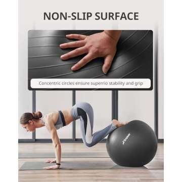 Trideer Yoga Ball Exercise Ball for Working Out, 5 Sizes Gym Ball, Birthing Ball for Pregnancy, Swiss Ball for Physical Therapy, Balance, Stability, Fitness, Office Ball Chair, Quick Pump Included