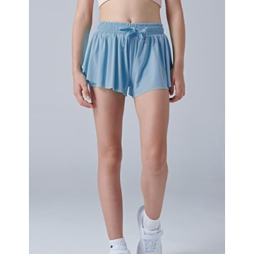 Stylish 2-in-1 Girls Butterfly Fitness Shorts Pack