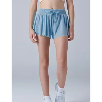 Stylish 2-in-1 Girls Butterfly Fitness Shorts Pack