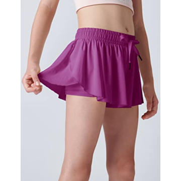 Stylish 2-in-1 Girls Butterfly Fitness Shorts Pack