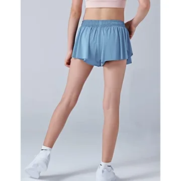 Stylish 2-in-1 Girls Butterfly Fitness Shorts Pack