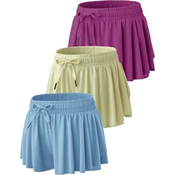 Stylish 2-in-1 Girls Butterfly Fitness Shorts Pack