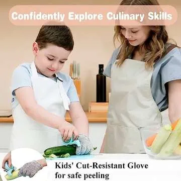 Kibbidea Vegetable Peeler, Kids Potato Peeler for Kitchen with Cut-proof Glove, Fruit Peeler for Apple, Veggie, Carrot,Cucumber, Kids Cute Kitchen Accessories (Yellow)