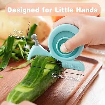 Kibbidea Vegetable Peeler, Kids Potato Peeler for Kitchen with Cut-proof Glove, Fruit Peeler for Apple, Veggie, Carrot,Cucumber, Kids Cute Kitchen Accessories (Yellow)