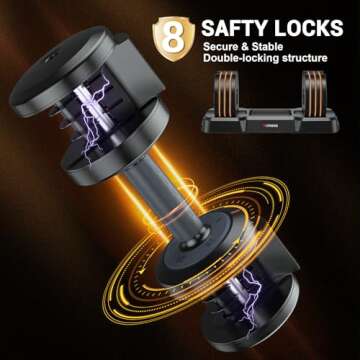 Rendpas Adjustable Dumbbells Set - 5-in-1 Weight Set for Home Gym