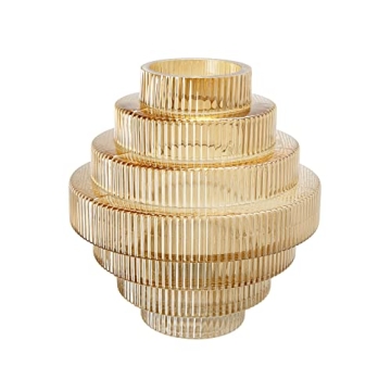 Stylish A&B Home Amber Fluted Geometric Vase for All Decor Styles