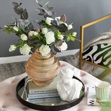 Stylish A&B Home Amber Fluted Geometric Vase for All Decor Styles