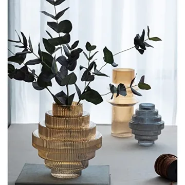 Stylish A&B Home Amber Fluted Geometric Vase for All Decor Styles