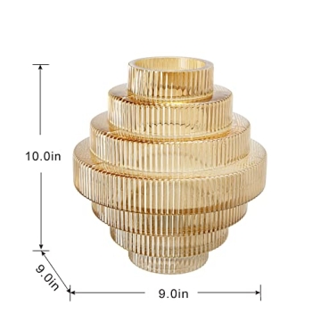 Stylish A&B Home Amber Fluted Geometric Vase for All Decor Styles