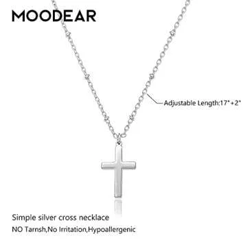 Dainty Cross Pendant Necklace - Sterling Silver Chain Jewelry