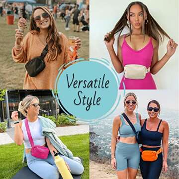 TDIFFUN Fanny Packs for Women Men, Fashion Waist Pack Small Belt Bag with Adjustable Strap for Running, Travel and Hiking, Hot Pink