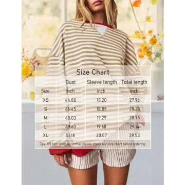 FACDIBY Striped Oversized Women's Sweatshirt for Comfort