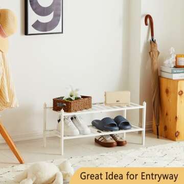 Dikolre Bamboo Shoe Rack - Stackable & Easy to Assemble