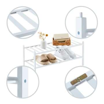 Dikolre Bamboo Shoe Rack - Stackable & Easy to Assemble