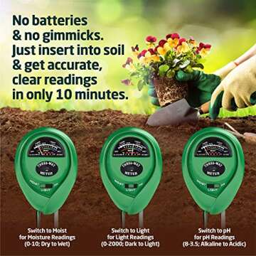 3-in-1 Soil Test Kit for Home and Garden Care