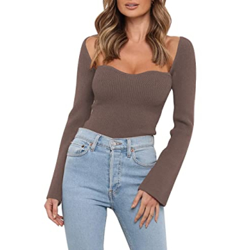 LILLUSORY Fashion Spring Sweater Trendy Casual Dressy Corset Tops