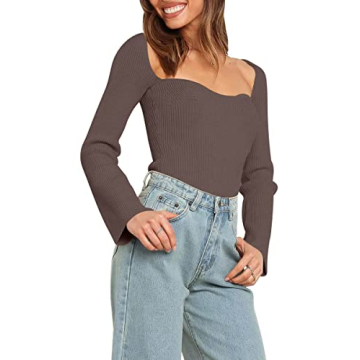 LILLUSORY Fashion Spring Sweater Trendy Casual Dressy Corset Tops