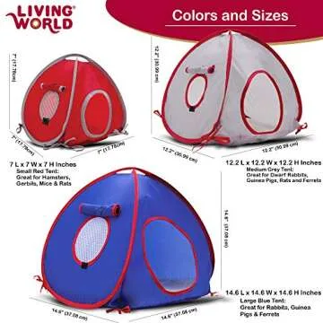 Living World Pet Tunnel for Small Animals Red and Grey