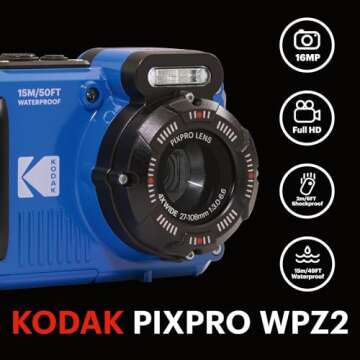 KODAK PIXPRO WPZ2 Waterproof Shockproof Dustproof 16MP Vlogging Camera 1080P HD