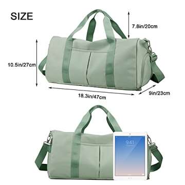 Forestfish Sports Gym Bag Travel Duffel Bag with Dry Wet Pocket & Shoes Compartment for Women and Me...