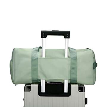 Forestfish Sports Gym Bag Travel Duffel Bag with Dry Wet Pocket & Shoes Compartment for Women and Men (Green)