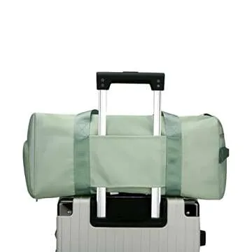 Forestfish Sports Gym Bag Travel Duffel Bag with Dry Wet Pocket & Shoes Compartment for Women and Men (Green)