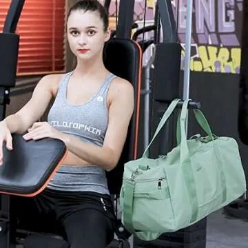 Forestfish Sports Gym Bag Travel Duffel Bag with Dry Wet Pocket & Shoes Compartment for Women and Men (Green)