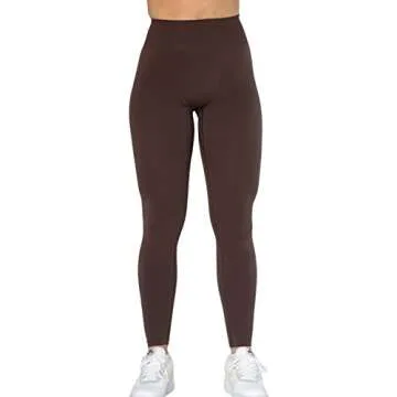 AUROLA Dream Collection Workout Leggings for Women High Waist Seamless Scrunch Athletic Running Gym Fitness Active Pants Java Coffee M