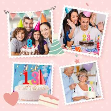 Beanlieve Colorful Numeral Birthday Candles - Set of 10