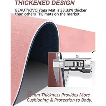 Yoga Mat with Strap, 1/3 Inch Extra Thick Double-sided Non Slip, Professional TPE Mats for Women Men, Workout Yoga, Pilates and Floor Exercises