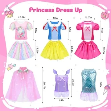 Princess Dress Up Set for Toddlers - 16 Magical Costumes