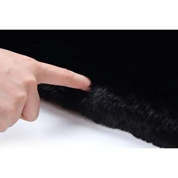 Caracilia Faux Fur Shawl Wrap Stole Shrug Winter Bridal Cover Up Black L CA95