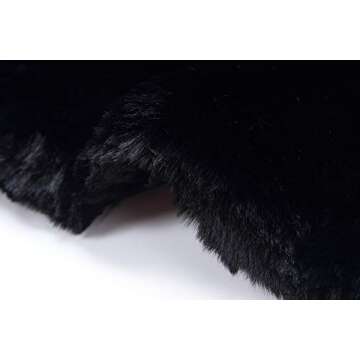 Caracilia Faux Fur Shawl Wrap Stole Shrug Winter Bridal Cover Up Black L CA95