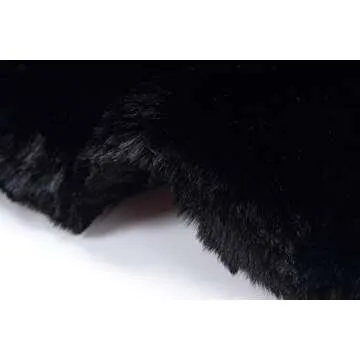 Caracilia Faux Fur Shawl Wrap Stole Shrug Winter Bridal Cover Up Black L CA95